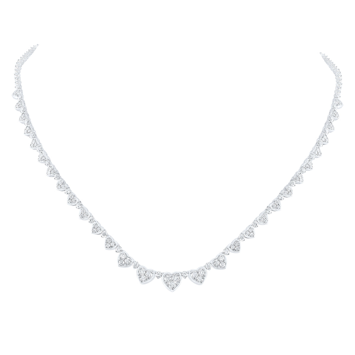 4 7/8CTW-DIA NKE HEART FASHION NECKLACE (16-INCH)