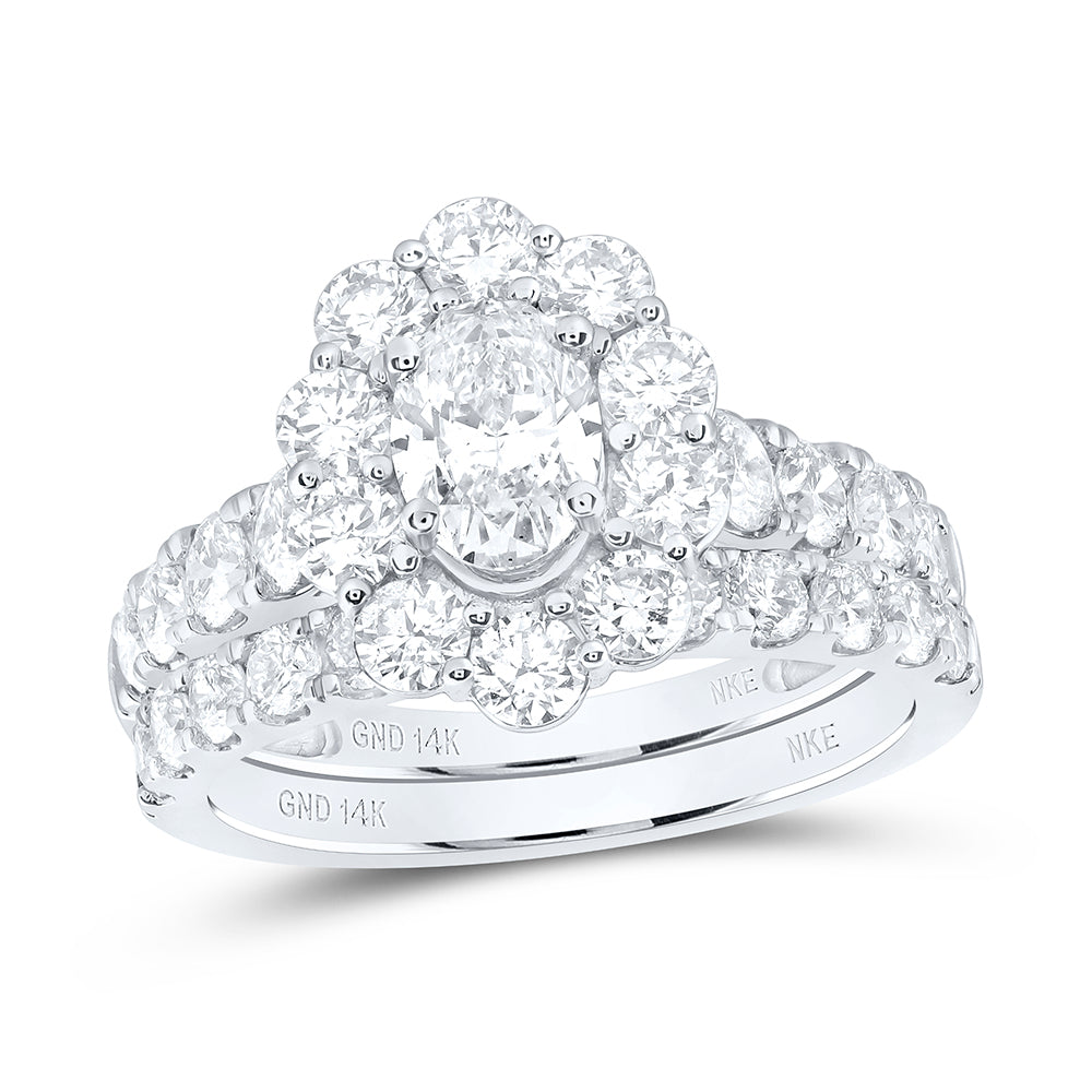 3CTW-DIA NKE 3/4CT-COV BRIDAL SET SINGLE HALO