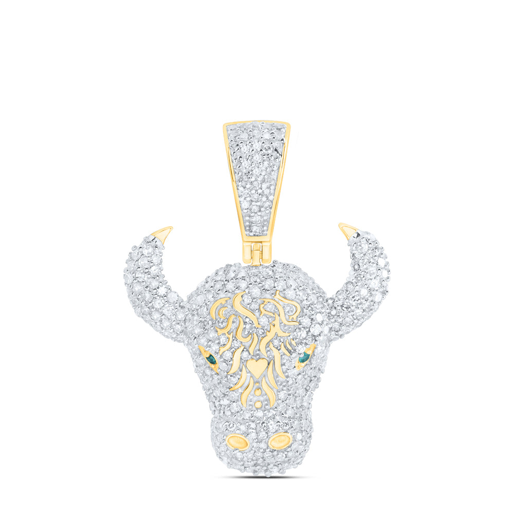 1 1/5CTW-DIA NK MENS BULL CHARM