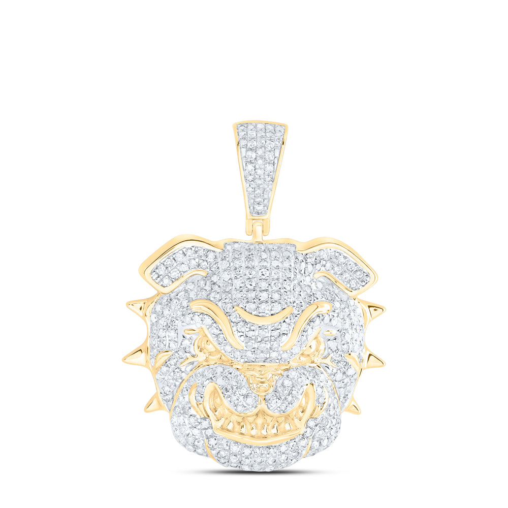 1CTW-DIA NK MENS BULLDOG CHARM