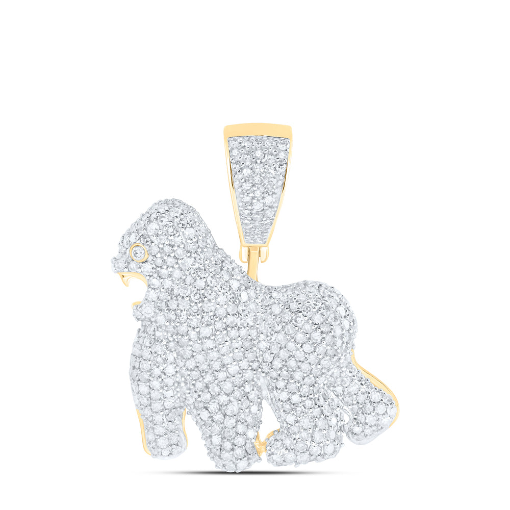 1 3/4CTW-DIA NK MENS GORILLA CHARM