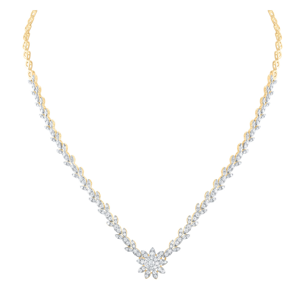 2 7/8CTW-DIA ANA M FLOWER FASHION NECKLACE (17 INCH)