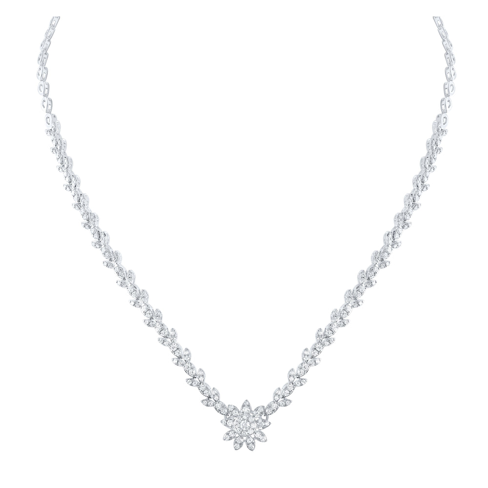 2 7/8CTW-DIA ANA M FLOWER FASHION NECKLACE (17 INCH)