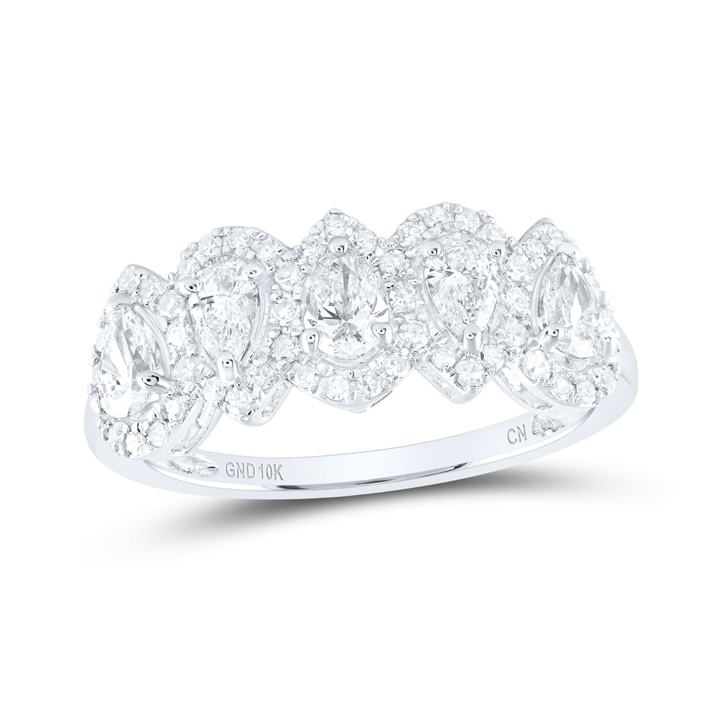 1CTW-DIA CN PEAR DIA ANNIVERSARY FASHION BAND