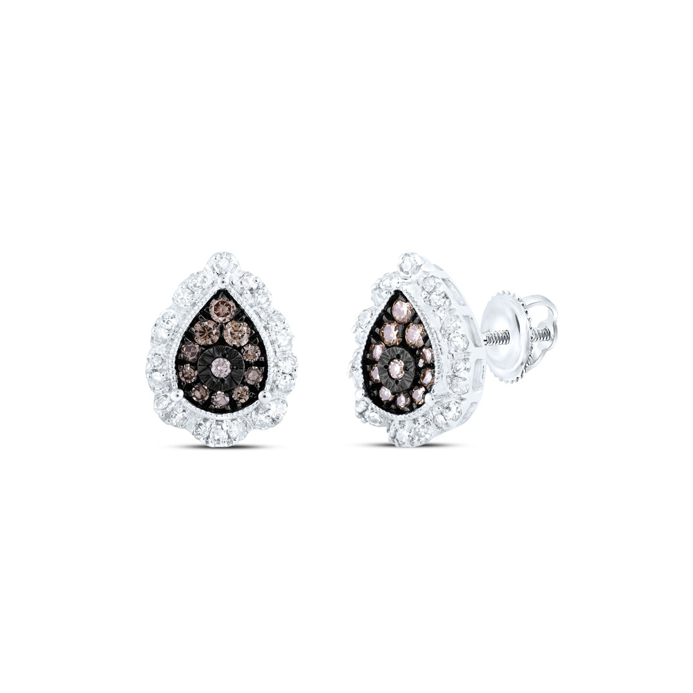 3/8CTW-DIA NK COGNAC PEAR EARRING