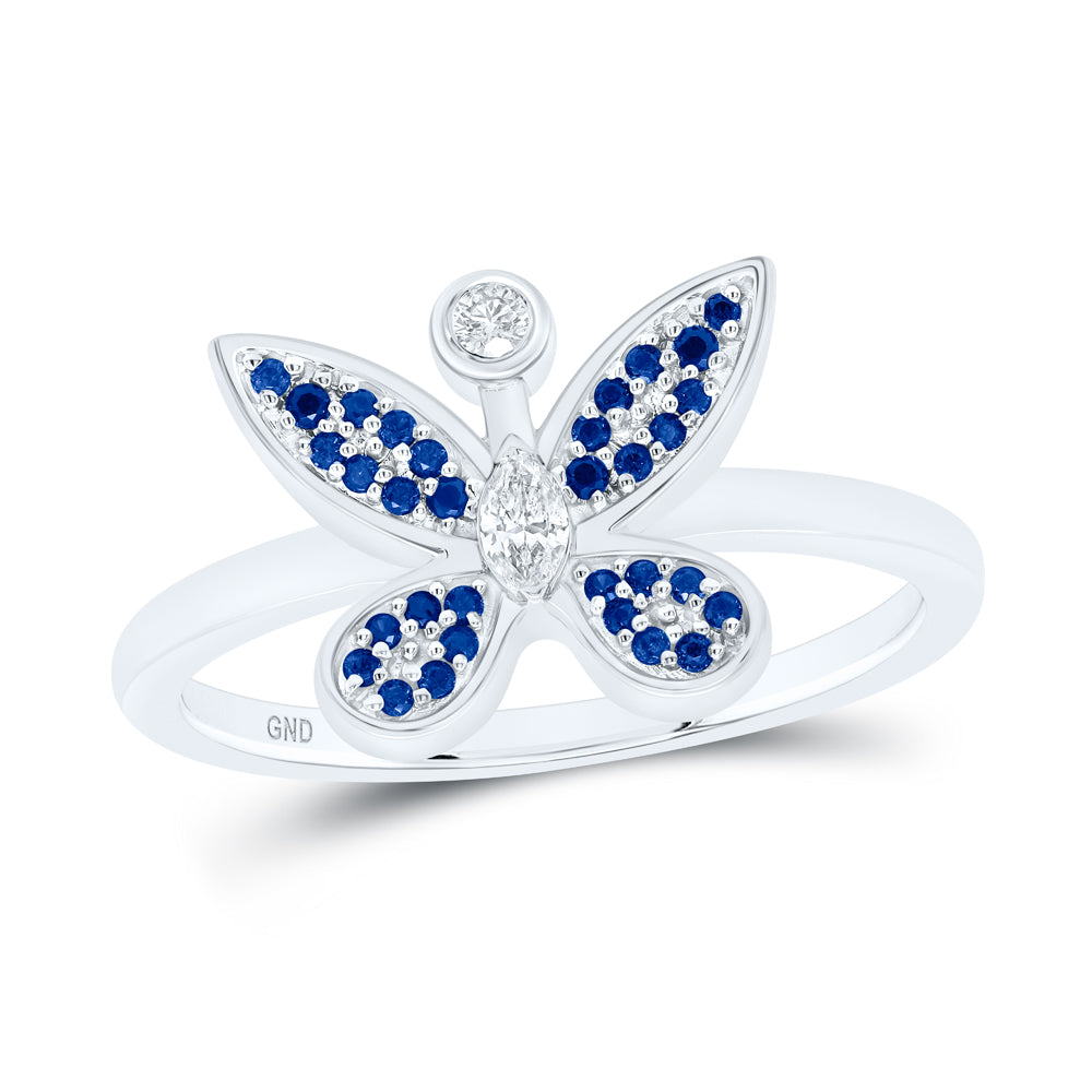 1/12CTW-DIA NK 1/20CT-SAPP BUTTERFLY RING