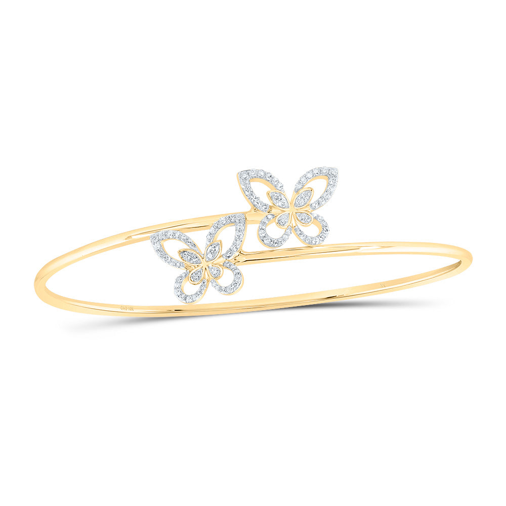 3/8CTW DIA NK BUTTERFLY FASHION BANGLE (60X48MM)