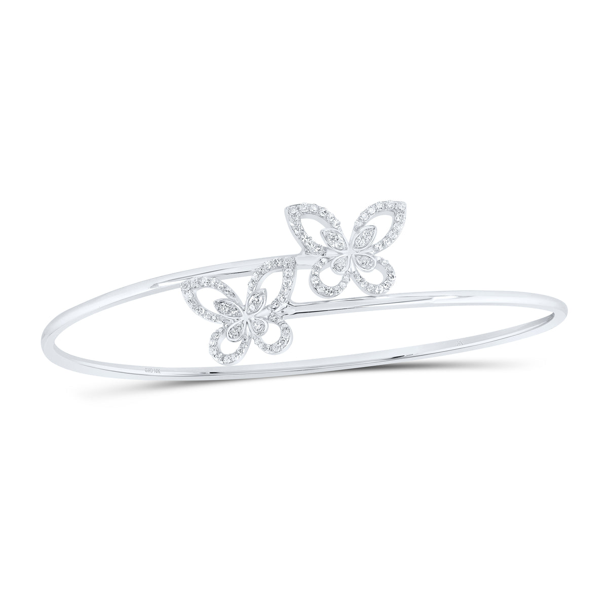 3/8CTW DIA NK BUTTERFLY FASHION BANGLE (60X48MM)