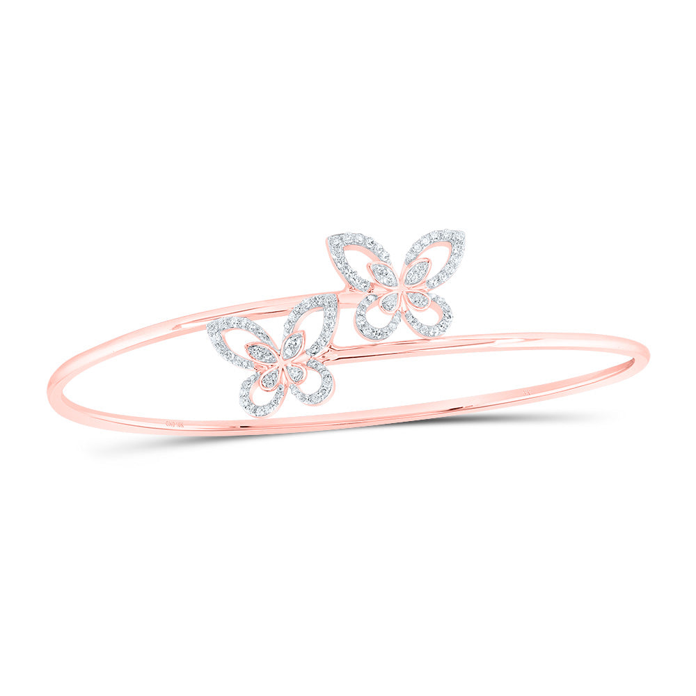 3/8CTW DIA NK BUTTERFFLY FASHION BANGLE (60X48MM)