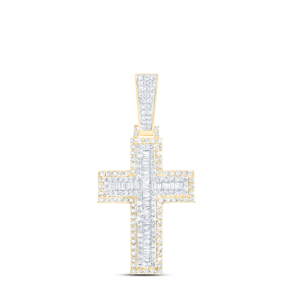 1 3/8 CTW-DIA NK CROSS MENS CHARM