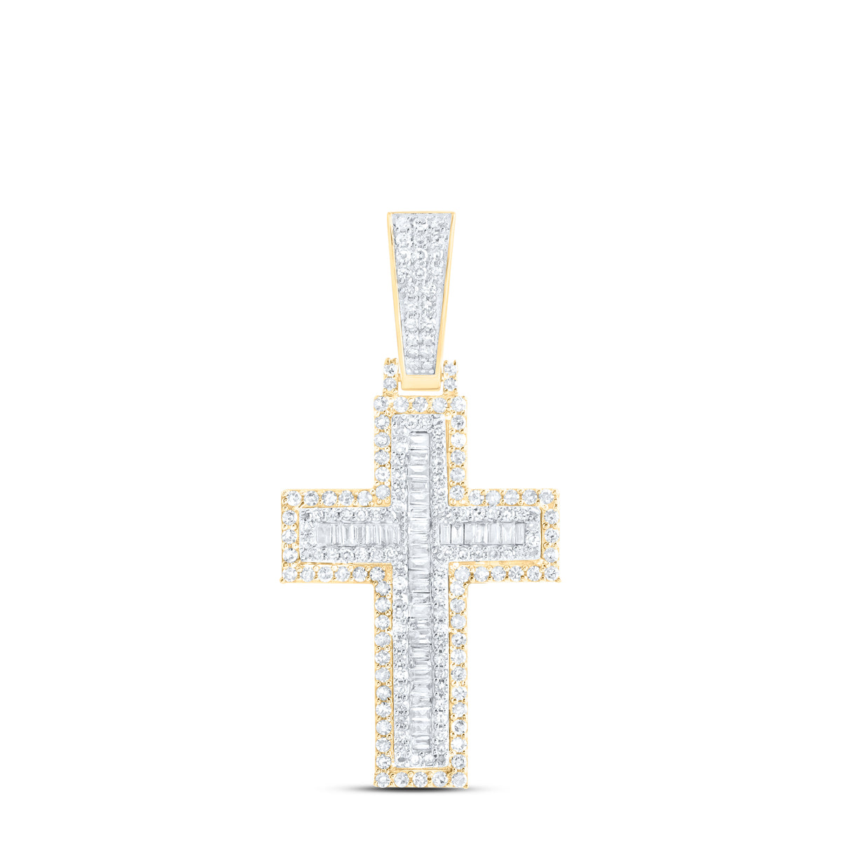 1 3/8 CTW-DIA NK CROSS MENS CHARM