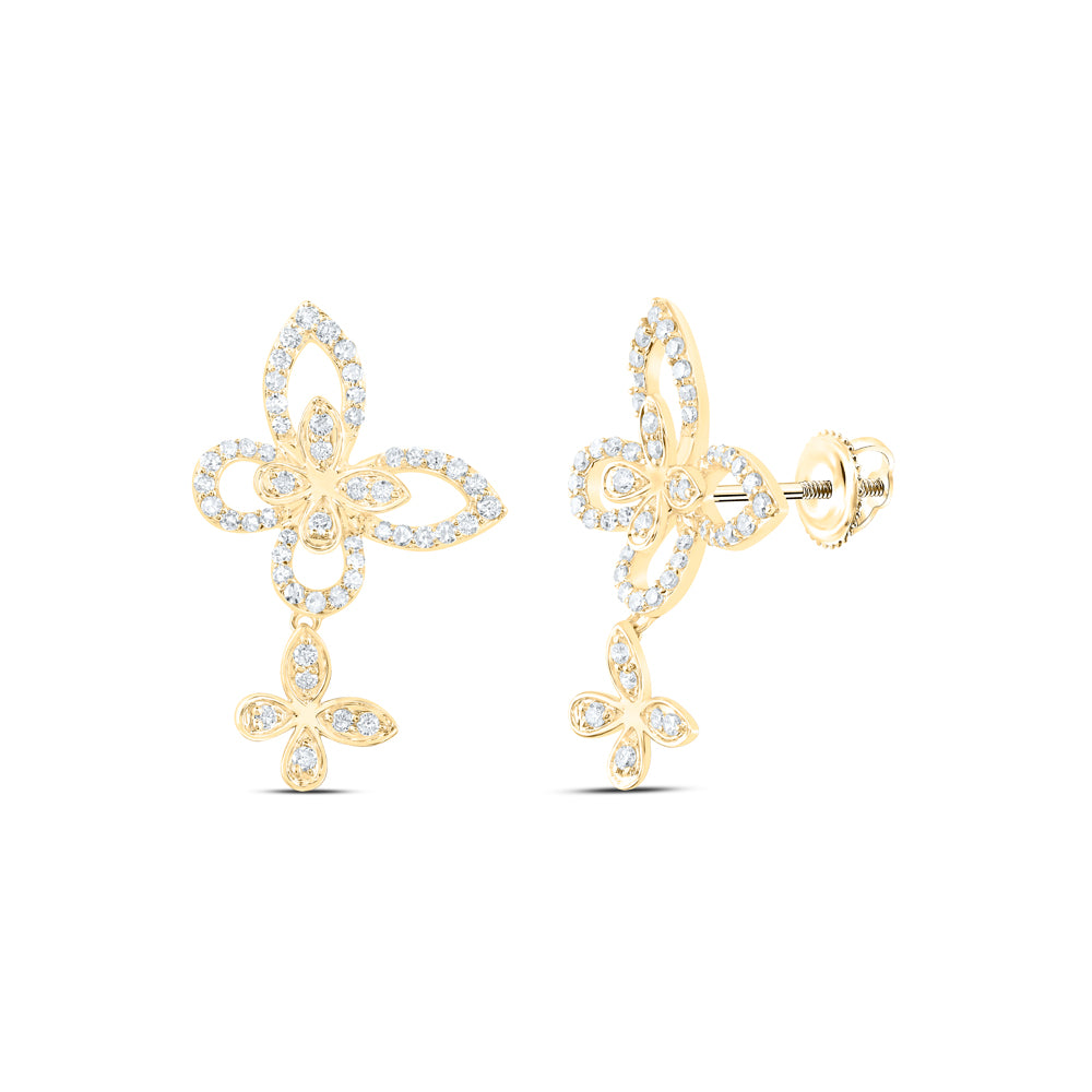1/2 CTW DIA NK BUTTERFLY FASHION DANGLING EARRING