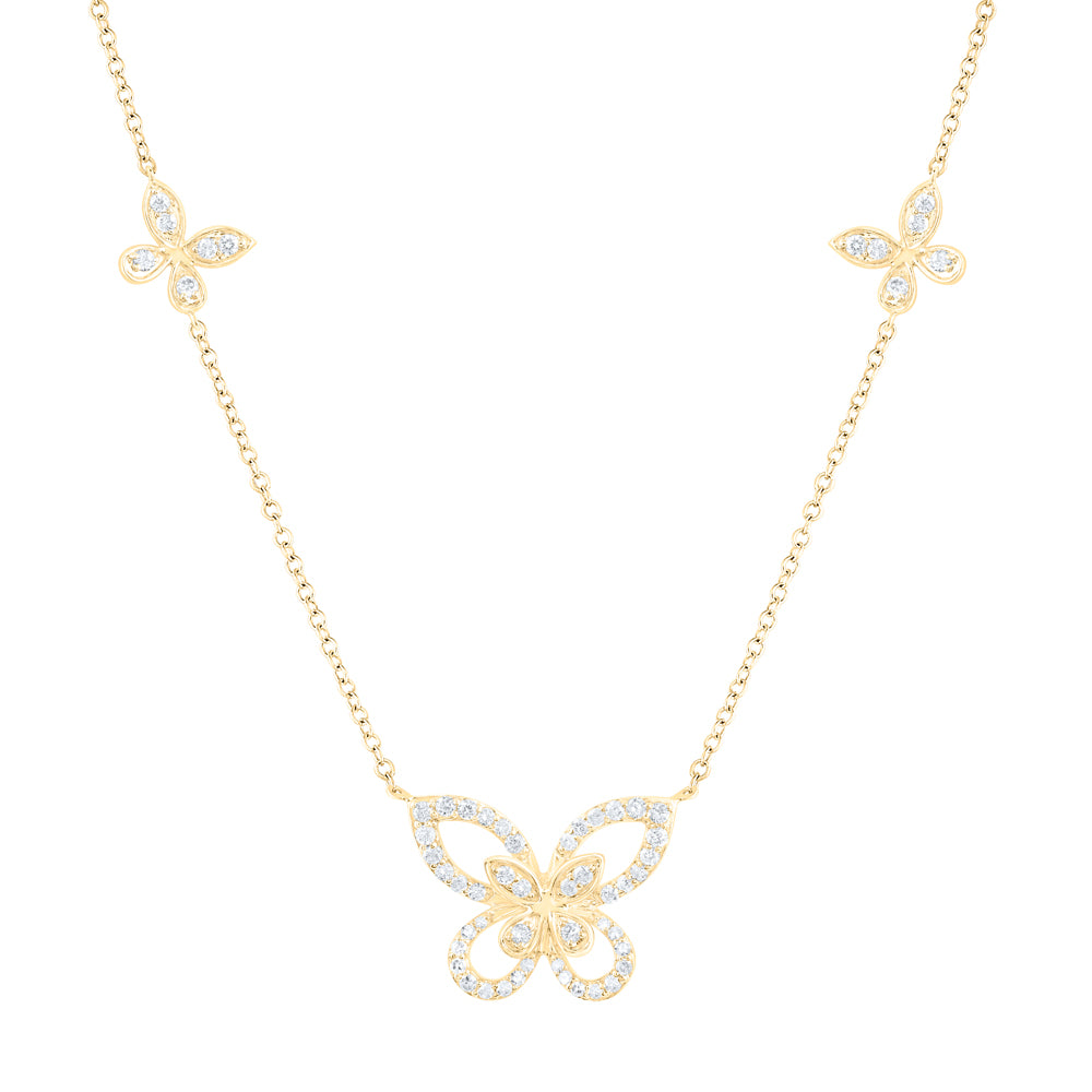3/8 CTW DIA NK BUTTERFLY FASHION NECKLACE (18 INCH)