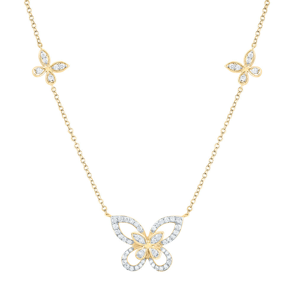 3/8 CTW DIA NK BUTTERFLY FASHION NECKLACE (18 INCH)