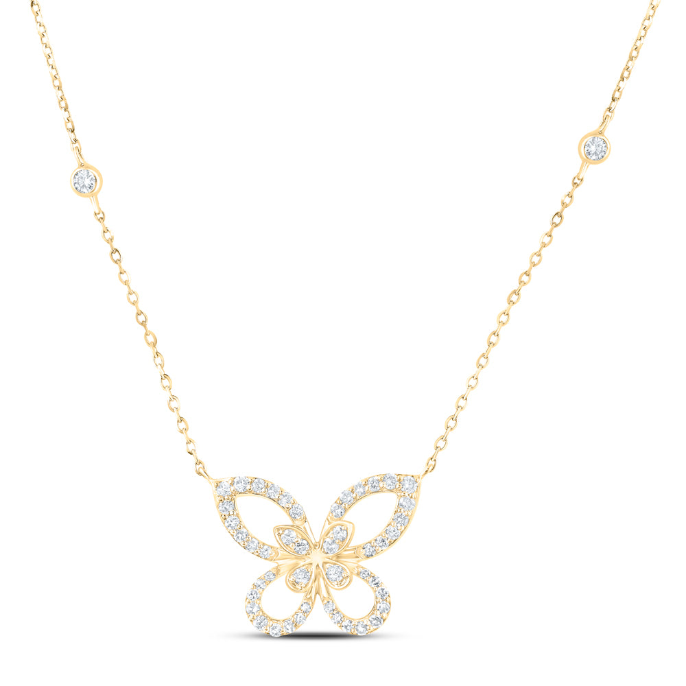1/3 CTW DIA NK BUTTERFLY FASHION NECKLACE (18 INCH)
