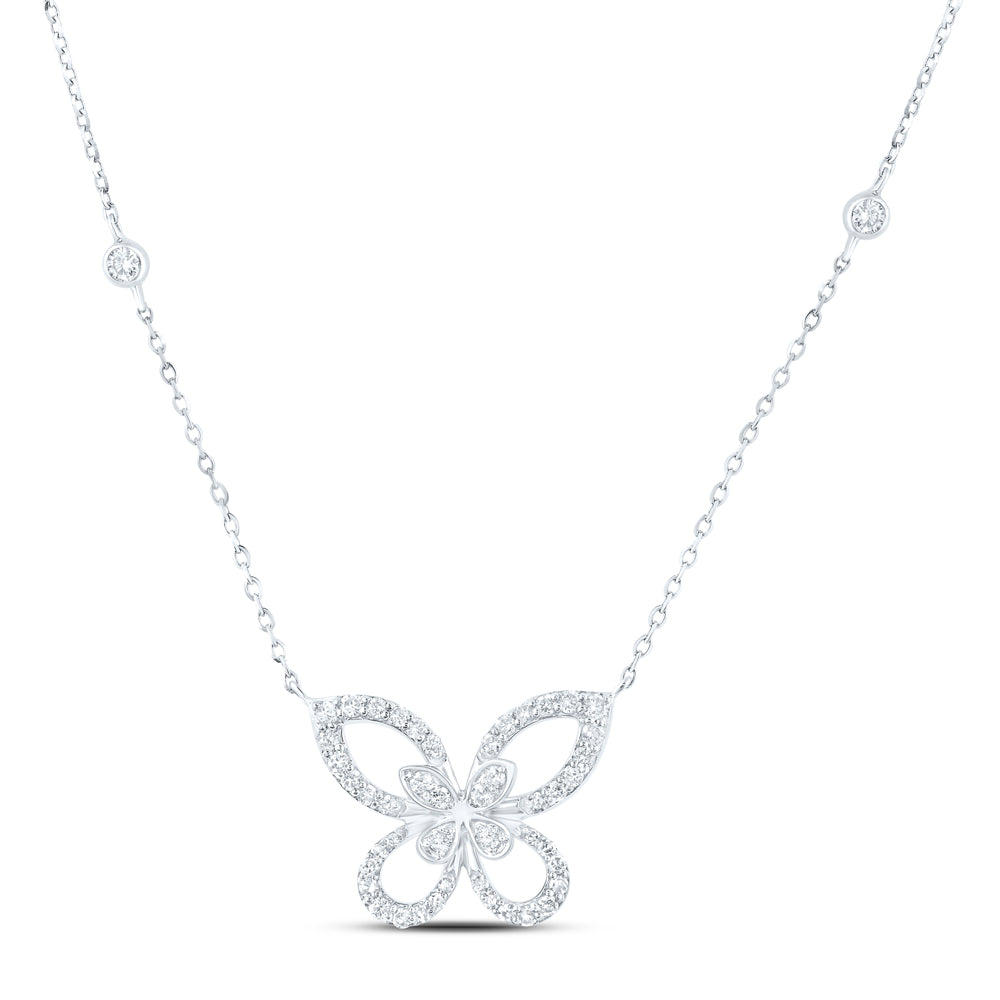 1/3 CTW DIA NK BUTTERFLY FASHION NECKLACE (18 INCH)