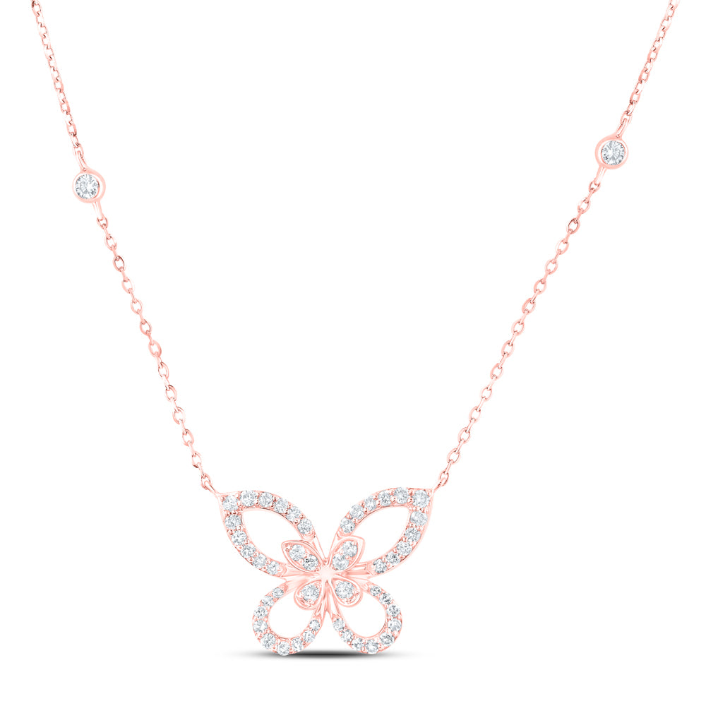 1/3 CTW DIA NK BUTTERFLY FASHION NECKLACE (18 INCH)