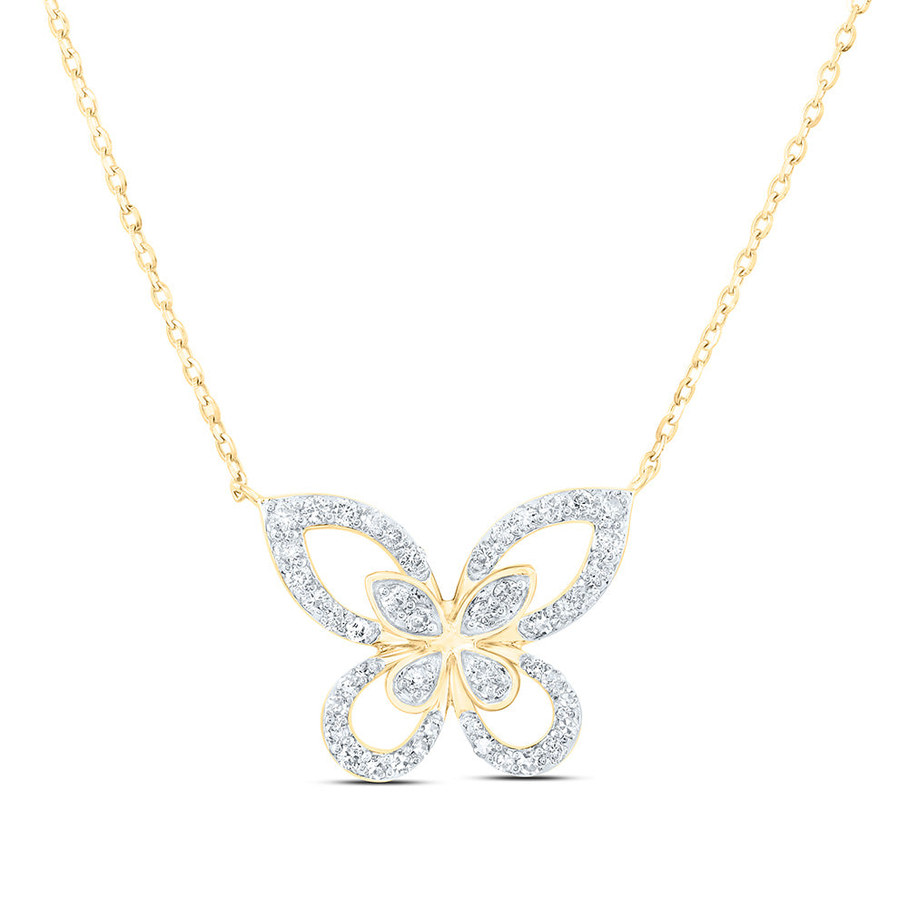 1/4CTW DIA NK BUTTERFLY FASHION NECKLACE (18 INCH)