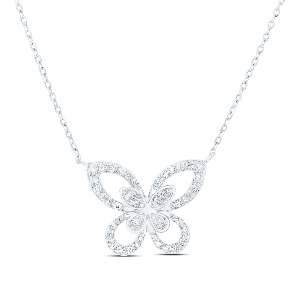 1/4CTW DIA NK BUTTERFLY FASHION NECKLACE (18 INCH)