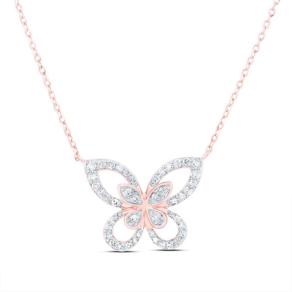 1/4CTW DIA NK BUTTERFLY FASHION NECKLACE (18 INCH)