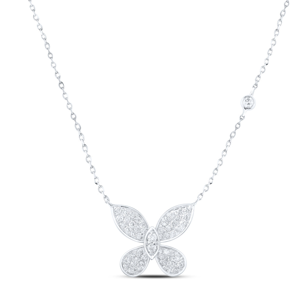 1/3 CTW DIA NK BUTTERFLY FASHION NECKLACE (18 INCH)