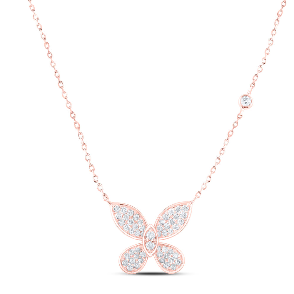 1/3 CTW DIA NK BUTTERFLY FASHION NECKLACE (18 INCH)