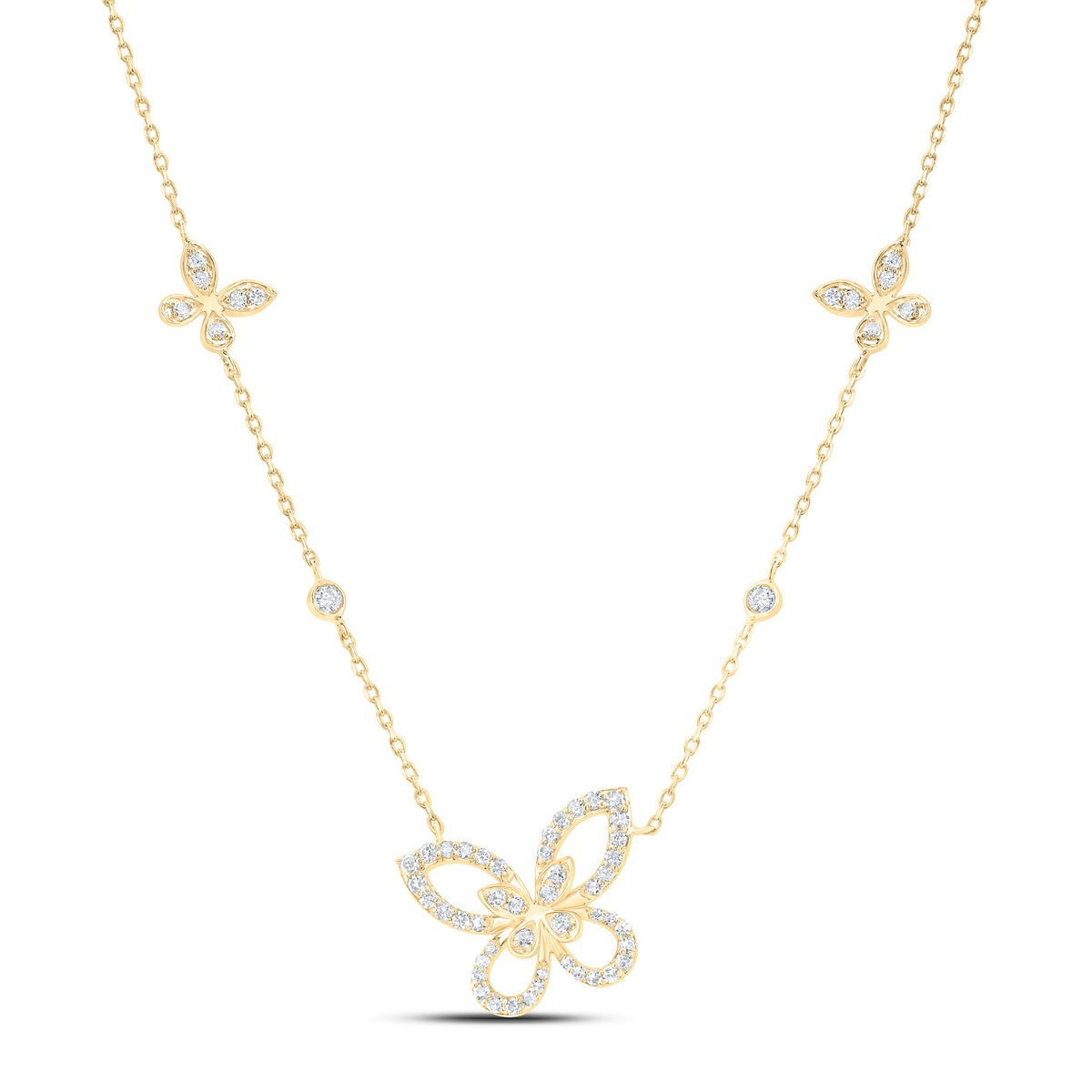 3/8 CTW DIA NK BUTTERFLY FASHION NECKLACE (18 INCH)