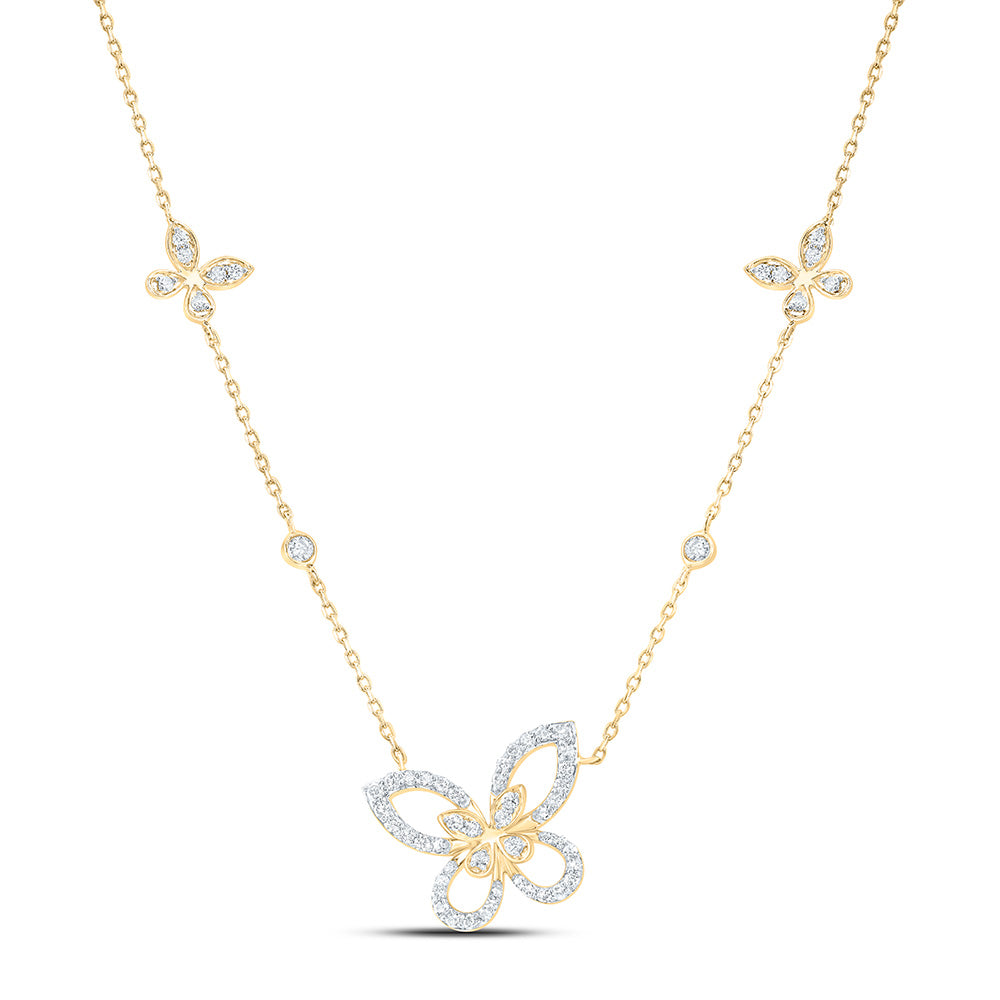 3/8 CTW DIA NK BUTTERFLY FASHION NECKLACE (18 INCH)