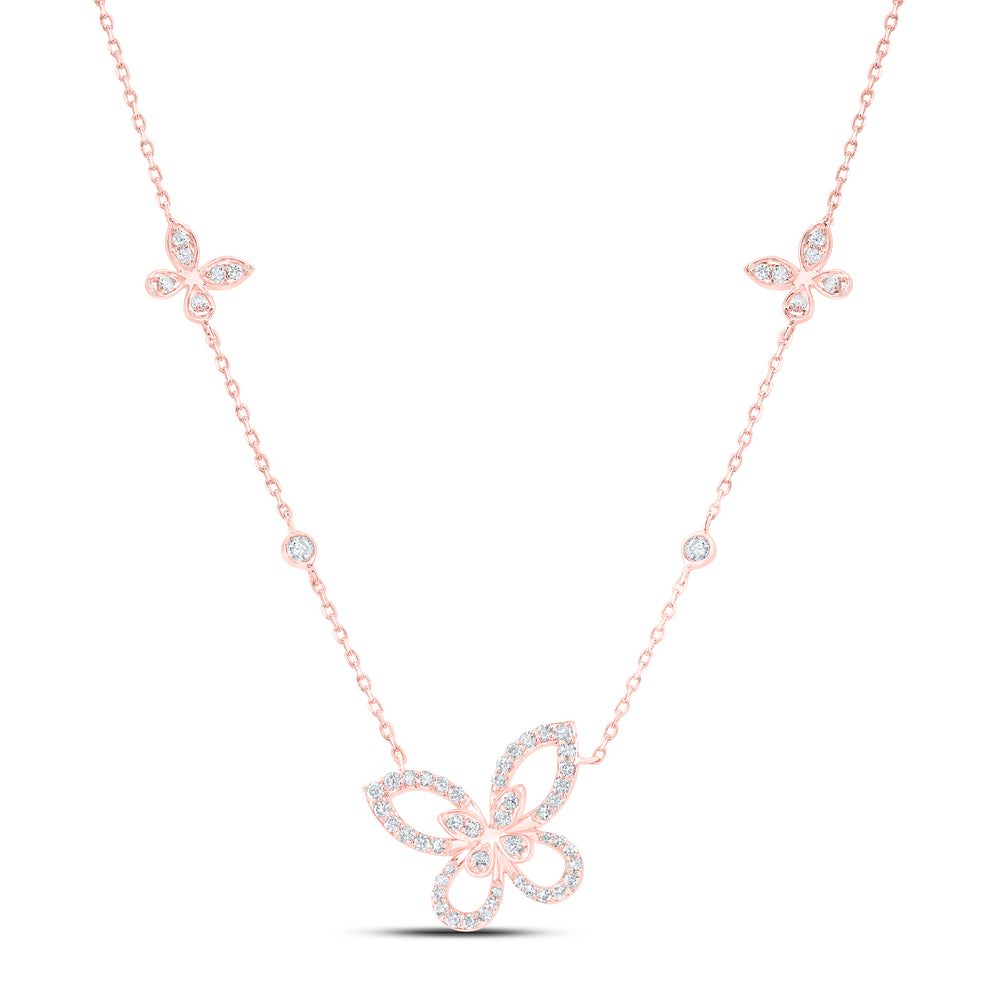 3/8 CTW DIA NK BUTTERFLY FASHION NECKLACE (18 INCH)
