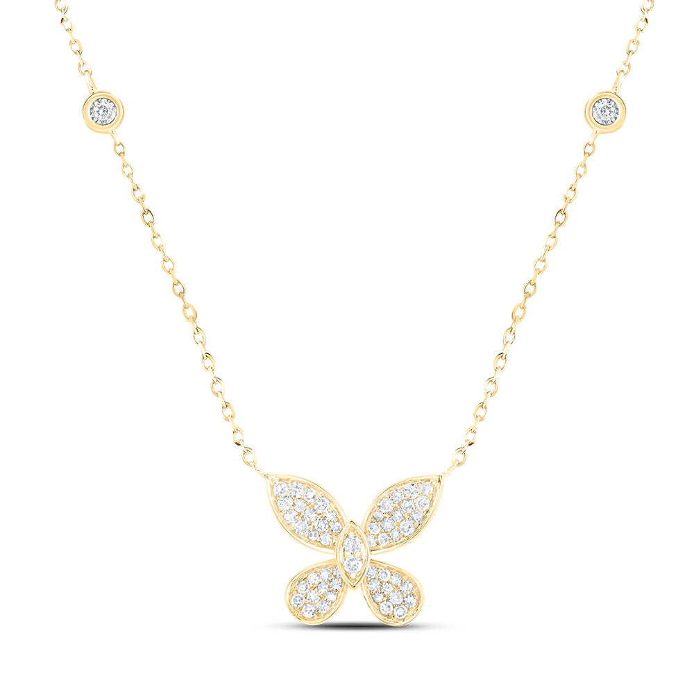 1/4 CTW DIA NK BUTTERFLY FASHION NECKLACE (18 INCH)