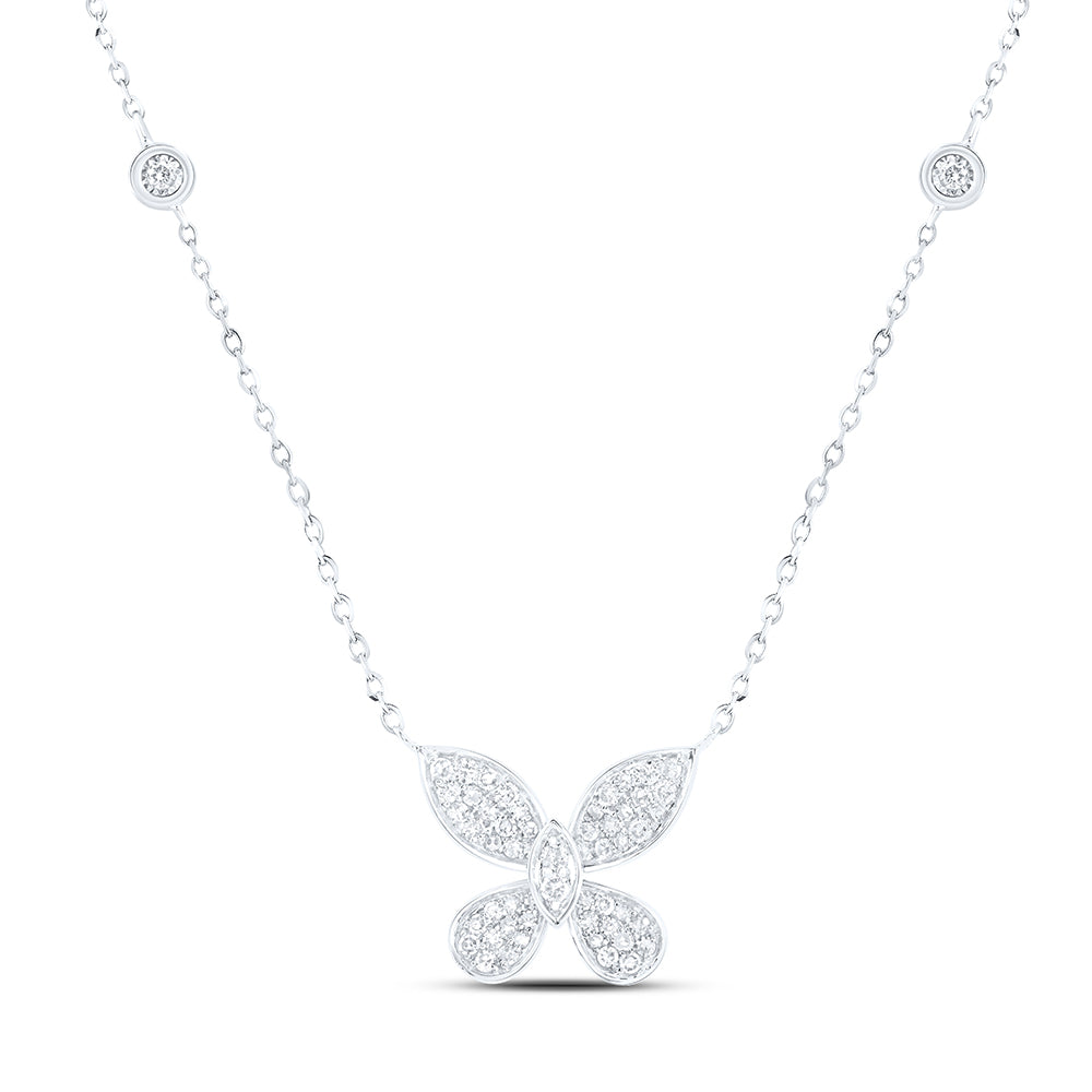 1/4 CTW DIA NK BUTTERFLY FASHION NECKLACE (18 INCH)