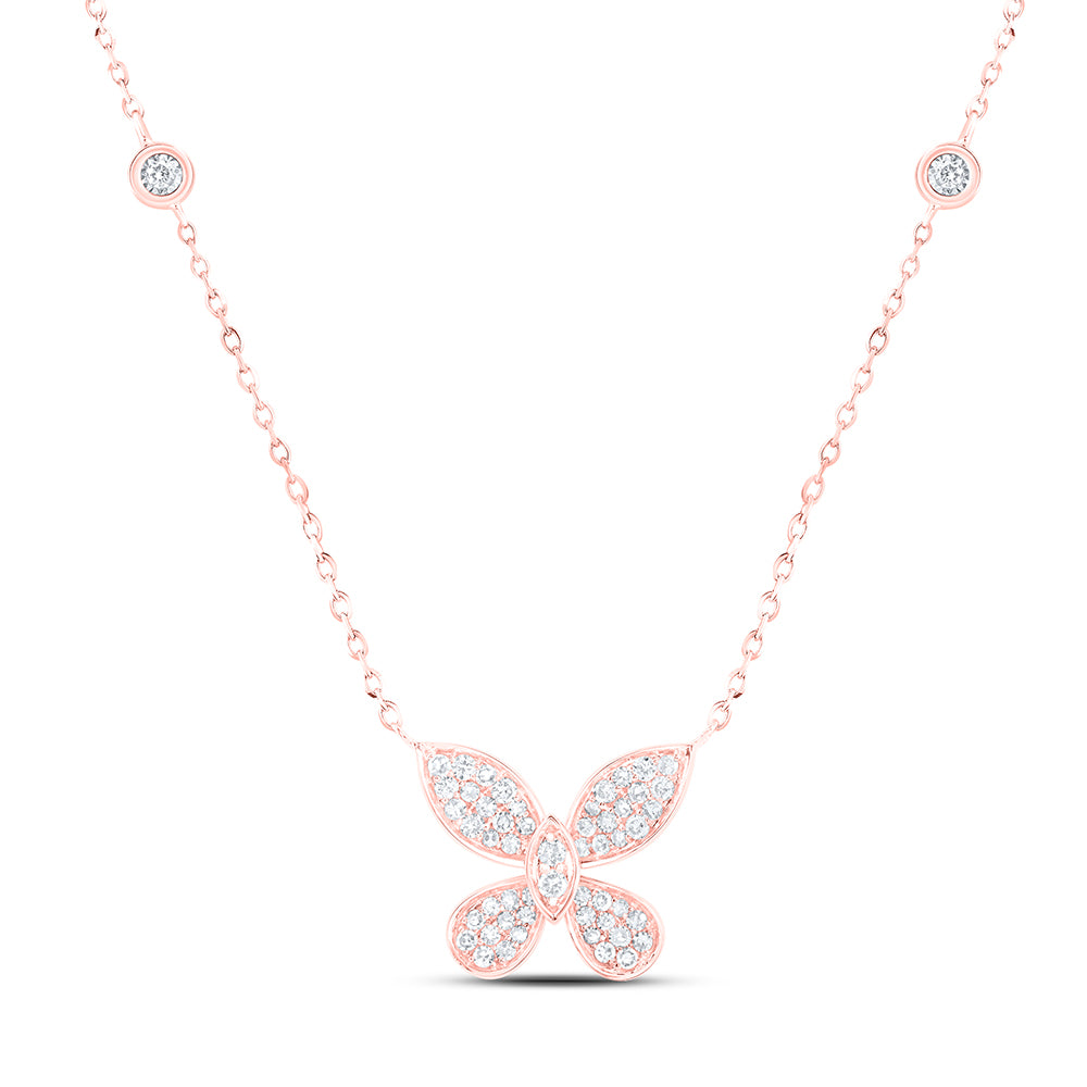 1/4 CTW DIA NK BUTTERFLY FASHION NECKLACE (18 INCH)