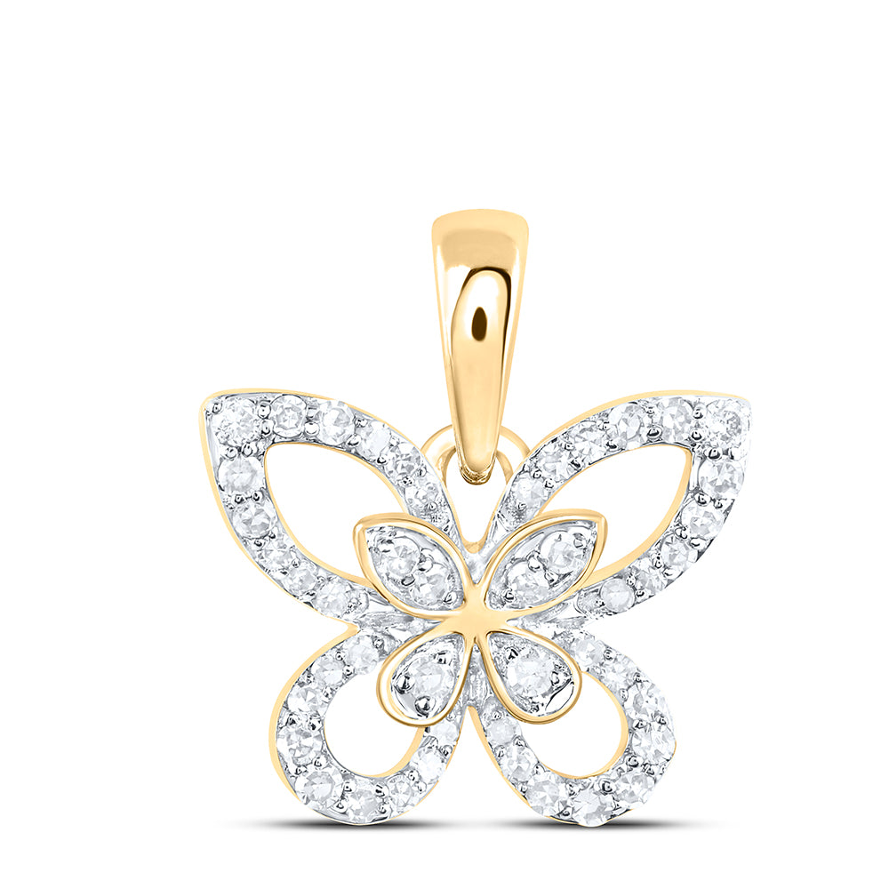 1/6 CTW DIA NK BUTTERFLY FASHION PENDANT