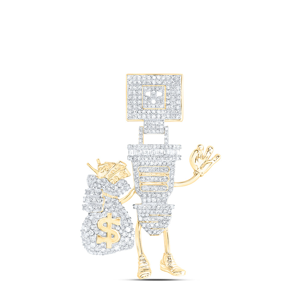 1 3/4 CTW-DIA NK PLUG MENS CHARM