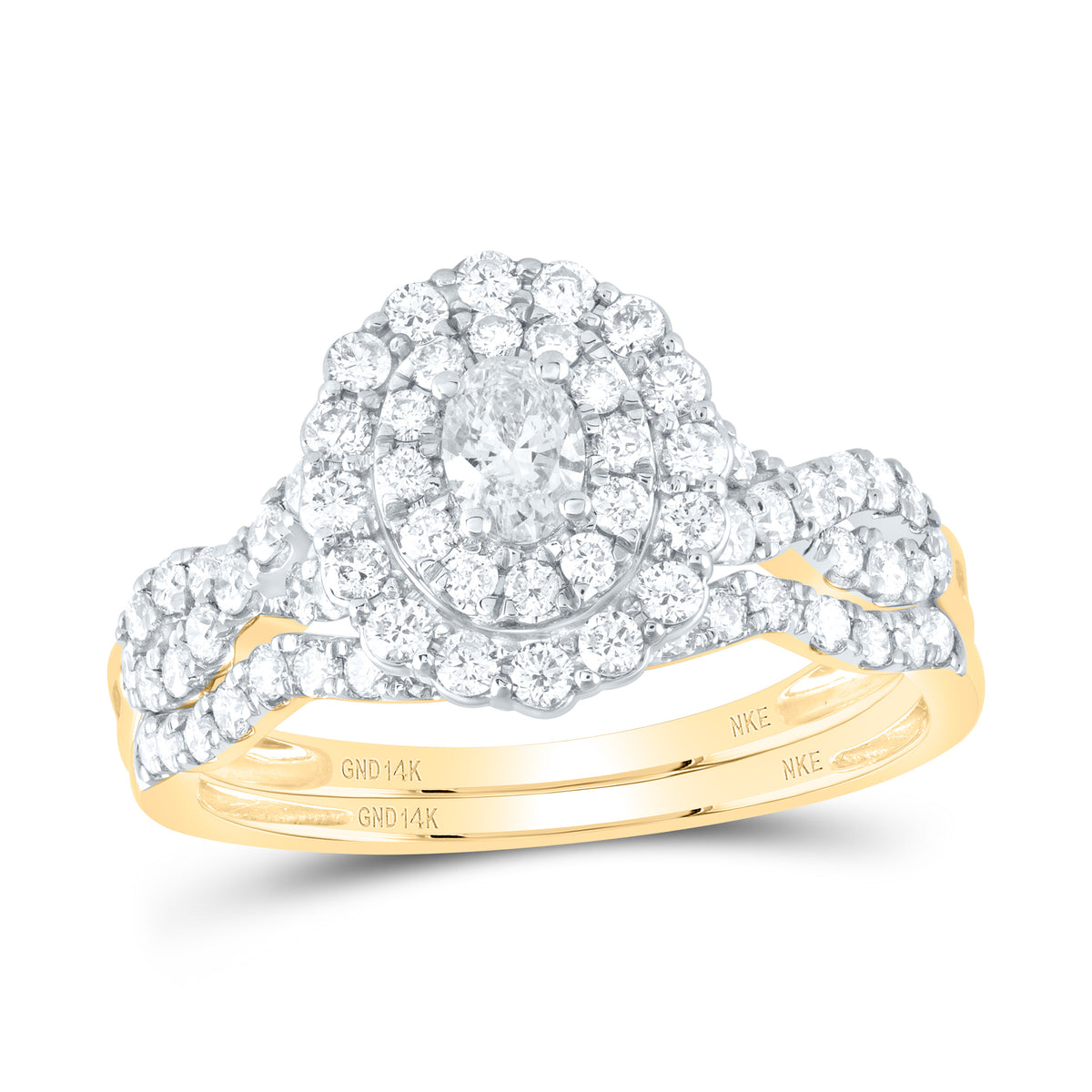1CTW-DIA NKE 1/5CT-COV BRIDAL SET DOUBLE HALO