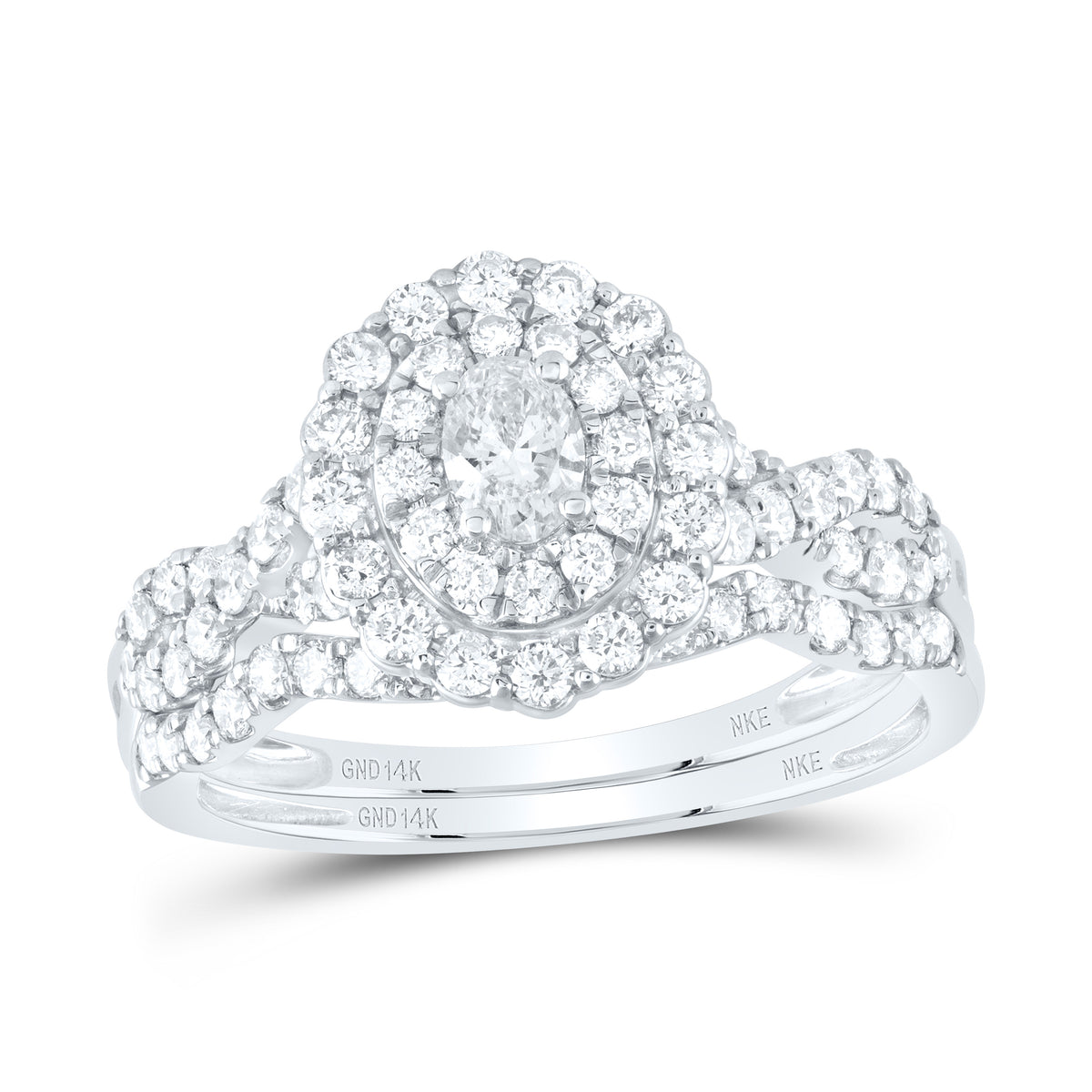 1CTW-DIA NKE 1/5CT-COV BRIDAL SET DOUBLE HALO