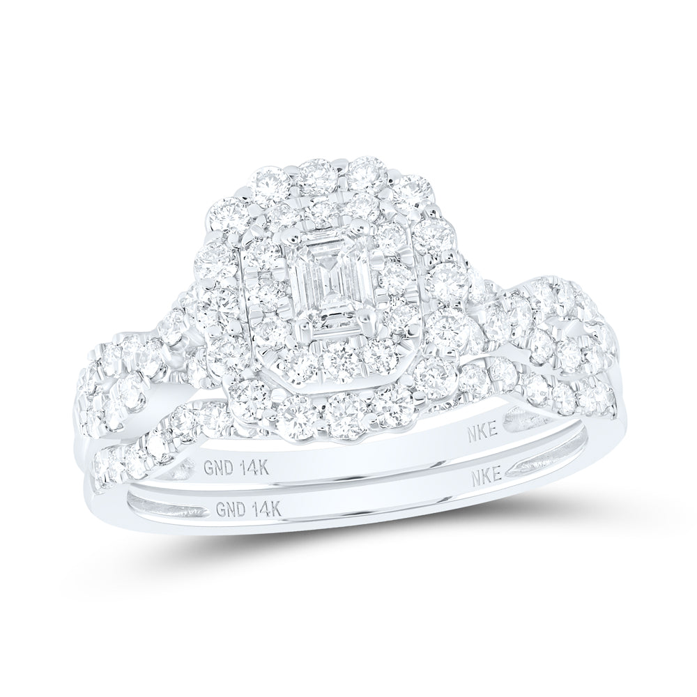 1CTW-DIA NKE 1/5CT-CEM BRIDAL SET DOUBLE HALO