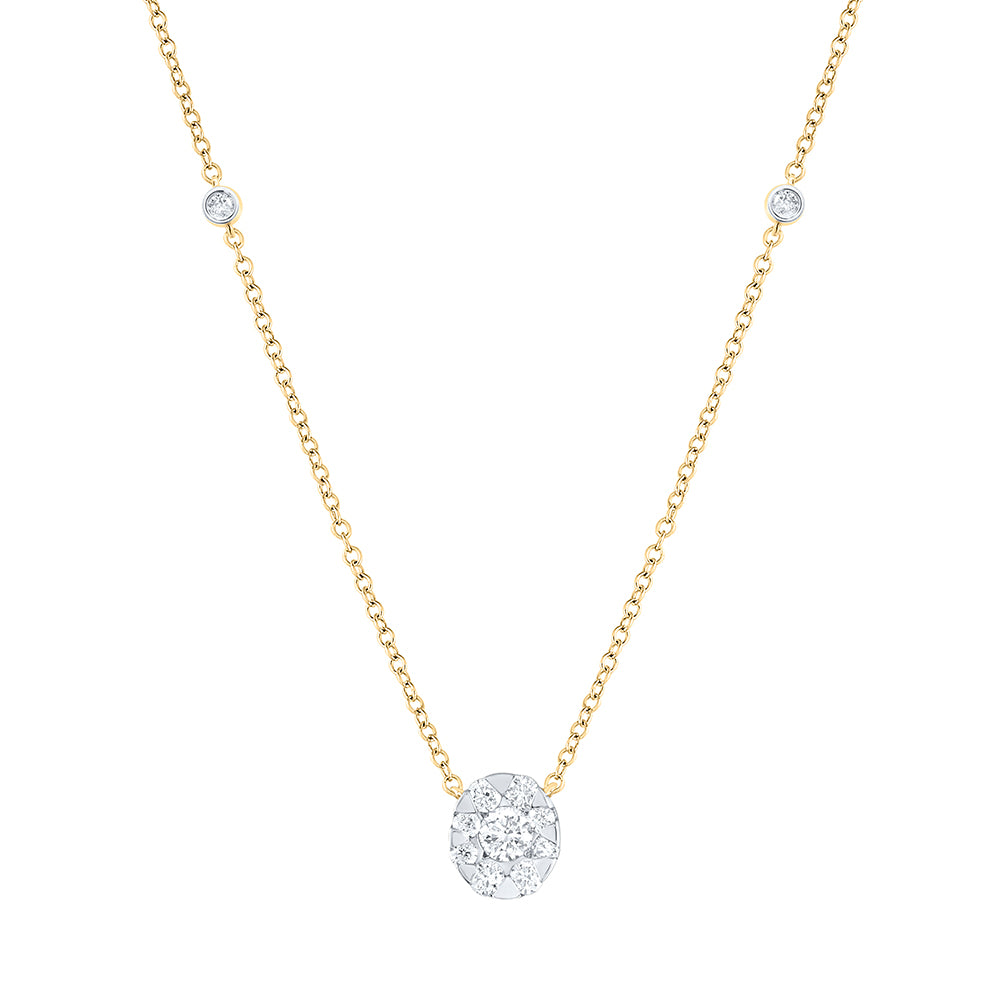 5/8CTW-DIA CN FASHION ROUND SHAPE NECKLACE(18 INCH)