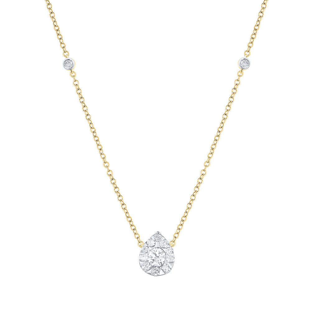 5/8CTW-DIA CN FASHION PEAR SHAPE NECKLACE(18 INCH)