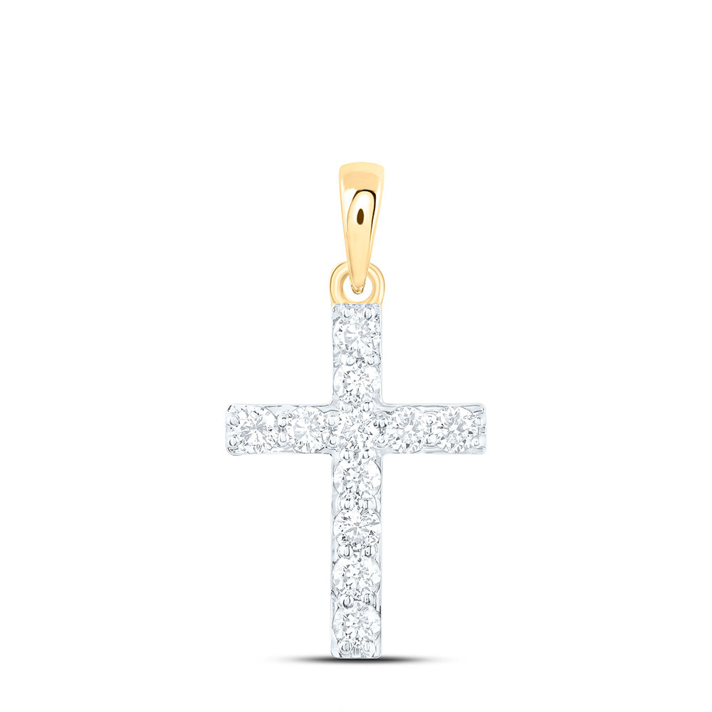 1/4CTW-DIA NK CROSS PENDANT