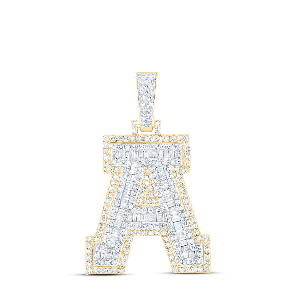 1 1/5CTW-DIA NK INITIAL "A" MENS PENDANT