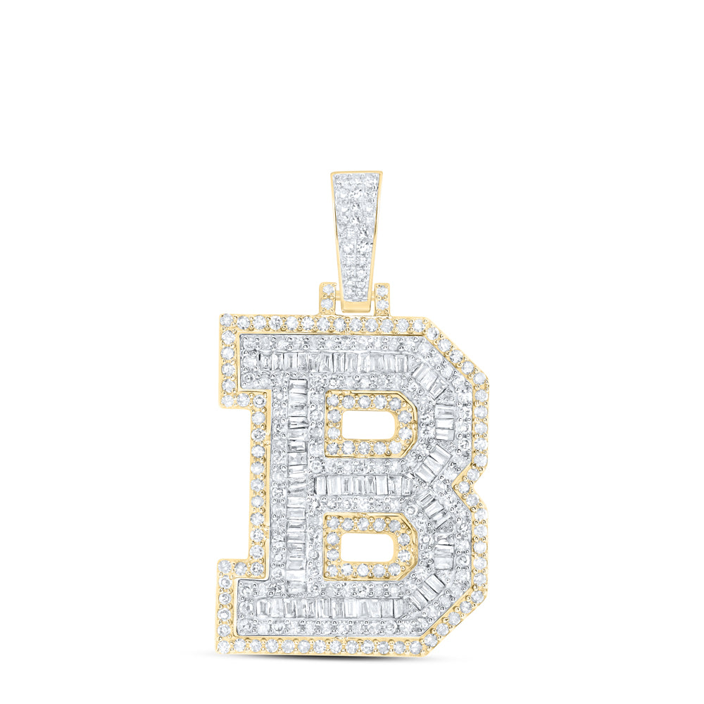1 1/3CTW-DIA NK INITIAL "B" MENS PENDANT
