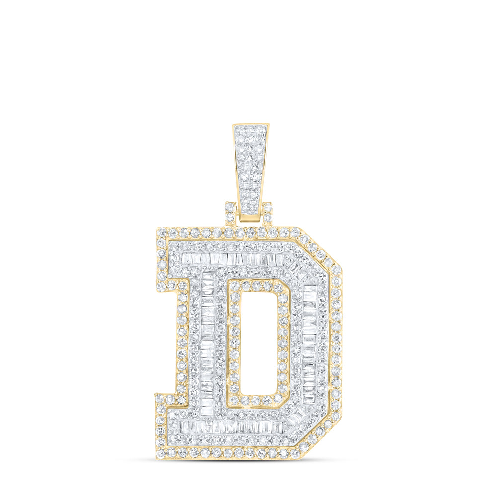 1 1/3CTW-DIA NK INITIAL "D" MENS PENDANT