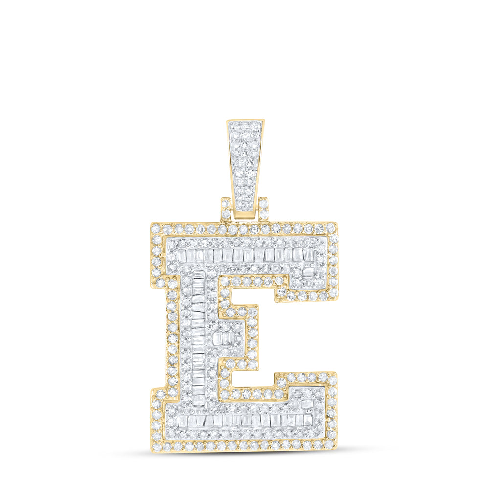 1 1/5CTW-DIA NK INITIAL "E" MENS PENDANT