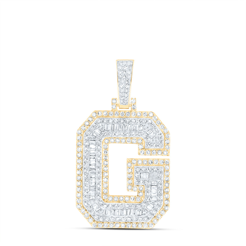 1 1/4CTW-DIA NK INITIAL "G" MENS PENDANT