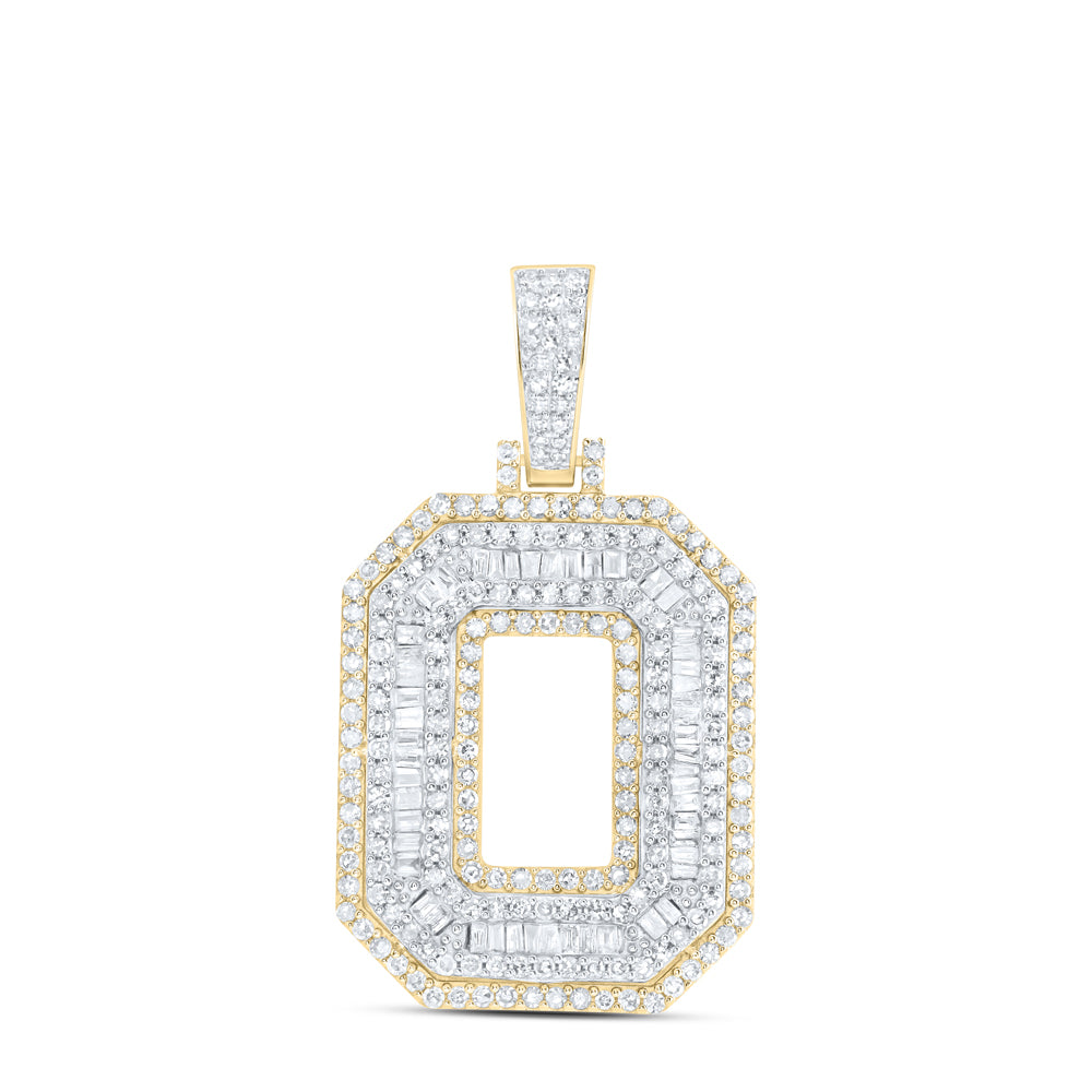 1 1/4CTW-DIA NK INITIAL "O" MENS PENDANT