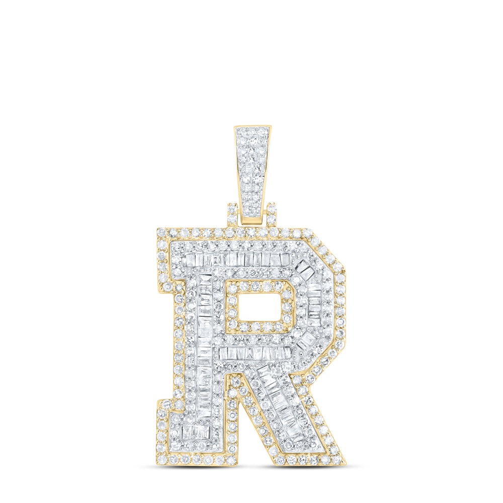 1 1/3CTW-DIA NK INITIAL "R" MENS PENDANT