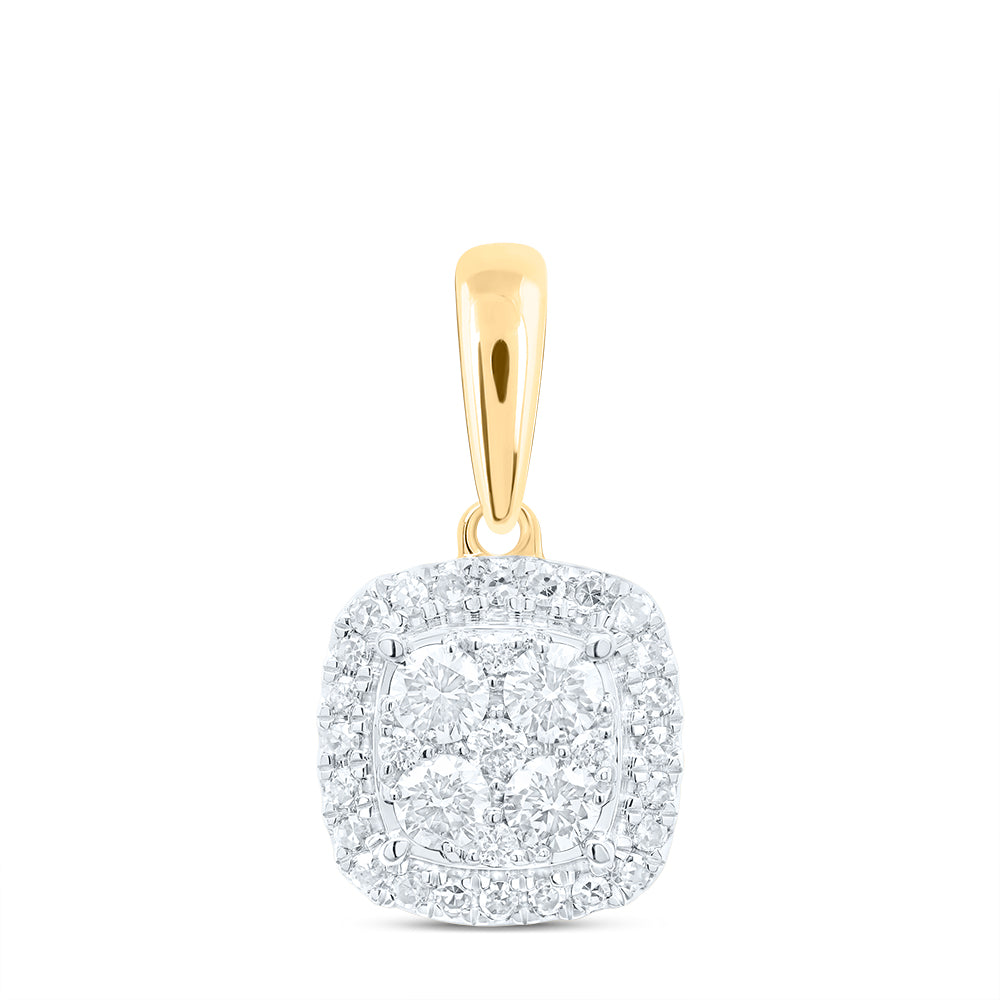 3/8CTW-DIA NK FASHION SQUARE PENDANT