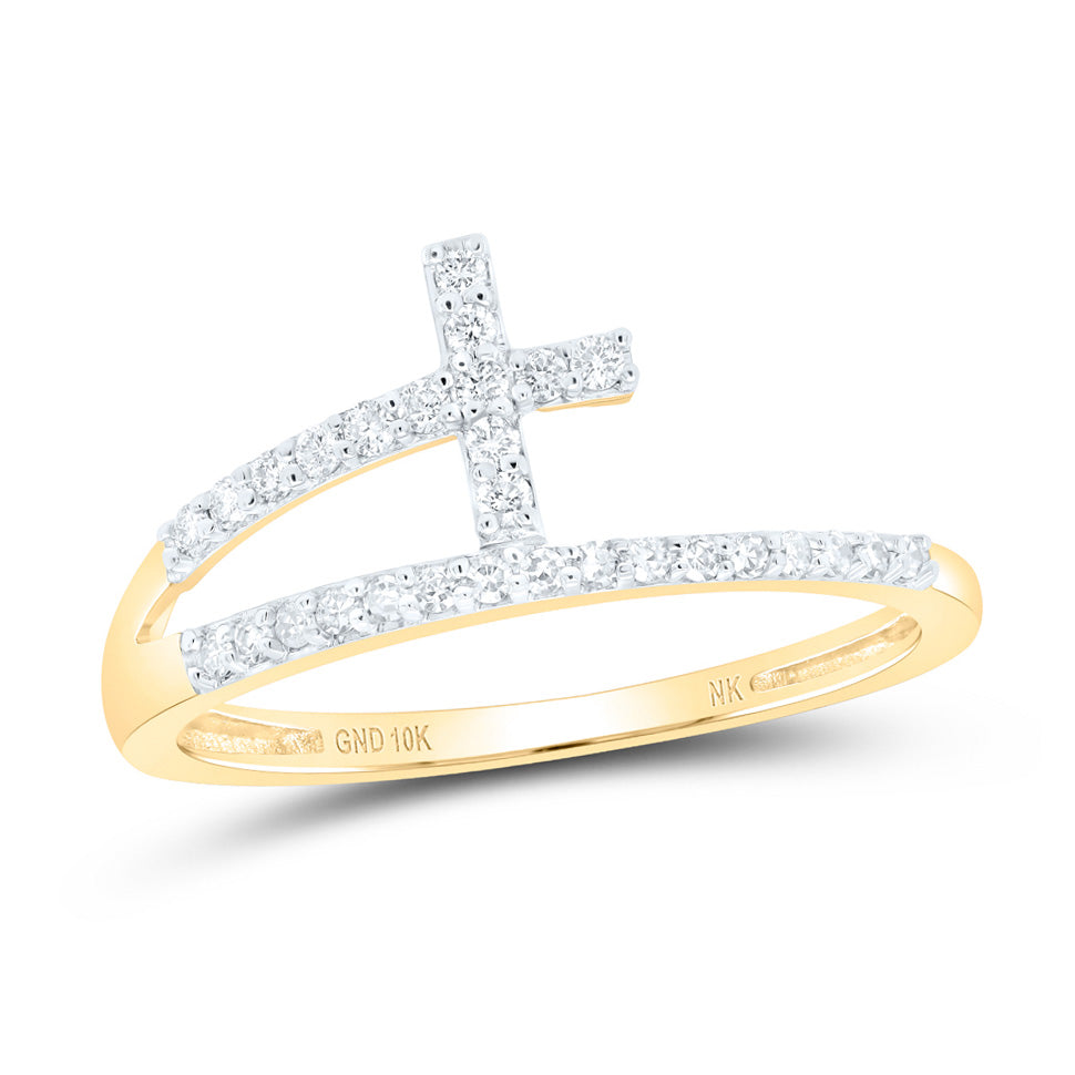 1/6 CTW-DIA NK GIFT CROSS RING