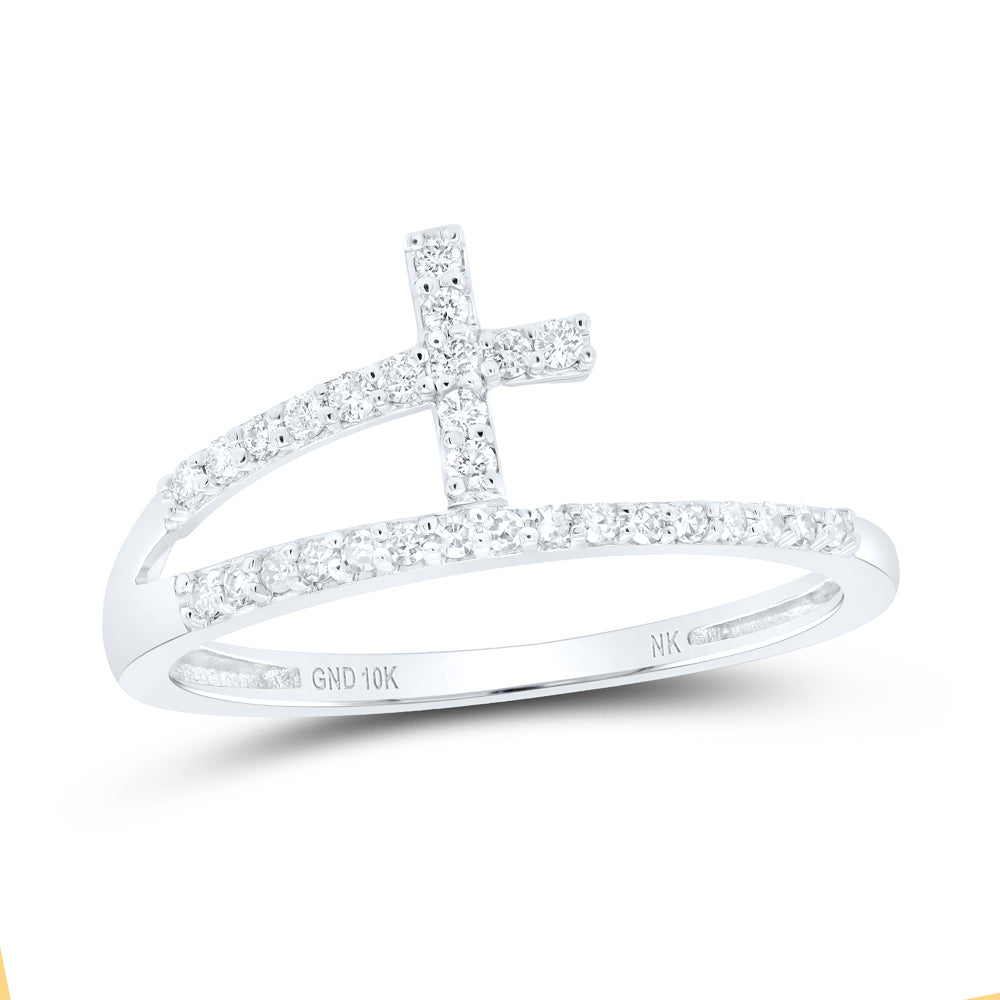 1/6 CTW-DIA NK GIFT CROSS RING